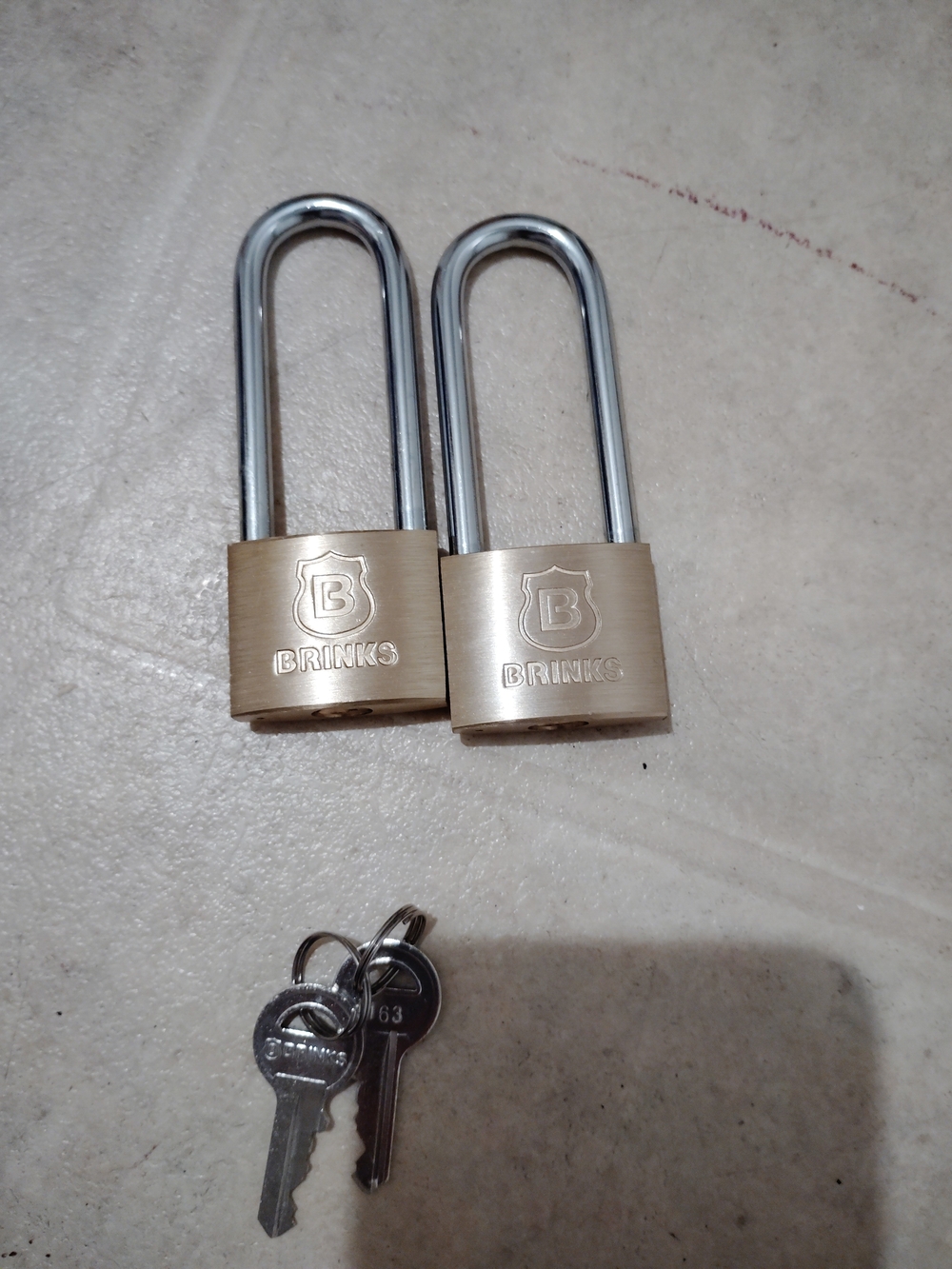 Brinks Brass Padlocks with Chrome Long Shackle (Pair)
